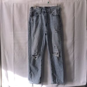 boyfriend mid rise ripped jeans